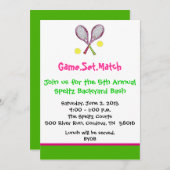 Invitations de tennis (Devant / Derrière)