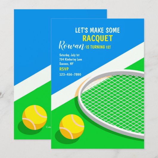 Invitations de tennis (Devant / Derrière)