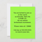 Invitations de tennis (Dos)