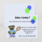 Invitations de Tennis Anniversaire (Devant / Derrière)