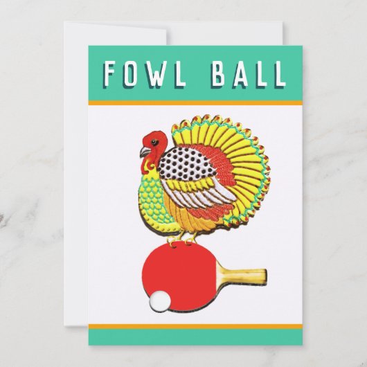 Invitations de tennis de table pour Thanksgiving (Devant)