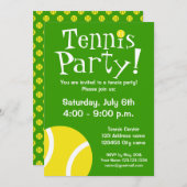Invitations de Tennis pour Anniversaire ou BBQ (Devant / Derrière)