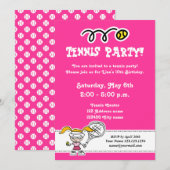Invitations de tennis pour l'anniversaire de la fi (Devant / Derrière)