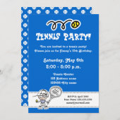 Invitations de tennis pour l'anniversaire du garço (Devant / Derrière)