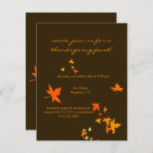 Invitations de Thanksgiving, feuilles d'érable (Devant / Derrière)