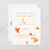Invitations de Thanksgiving, feuilles d'érable (Devant / Derrière)
