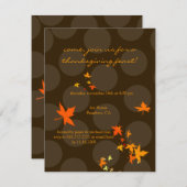 Invitations de Thanksgiving, feuilles d'érable (Devant / Derrière)