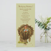 Invitations de Thanksgiving, vintage arrière - pla (Debout devant)