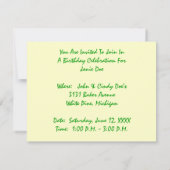 Invitations de thé d'anniversaire de filles et de (Dos)