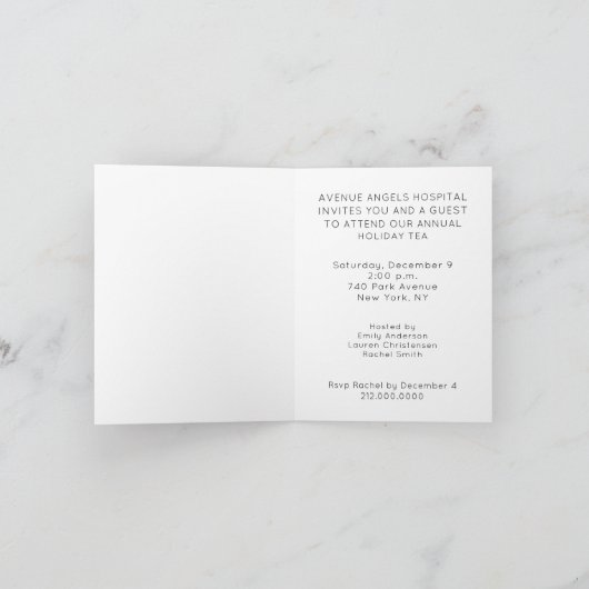 Invitations de thé de Noël (Intérieur)