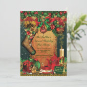 Invitations de thé de Noël de vacances (Debout devant)