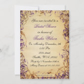 Invitations de thé vintage violet de théière russe (Dos)