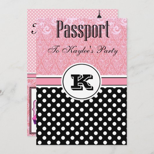 Invitations de thème de Paris - avec l'image (Devant / Derrière)