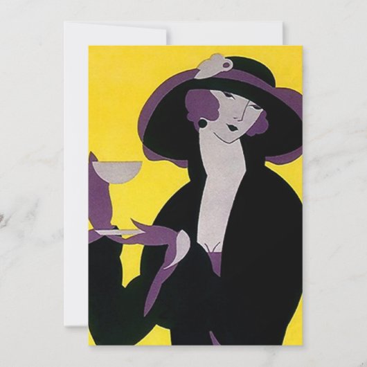 Invitations de thés Art Déco Vintage l'après-midi (Devant)