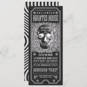 Invitations de tickets de maison halloween v.3