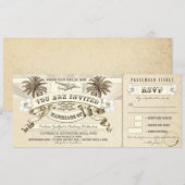 Invitations de tickets d'embarquement mariage (Devant / Derrière)