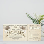 Invitations de tickets d'embarquement mariage (Debout devant)