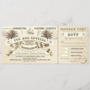Invitations de tickets d'embarquement mariage