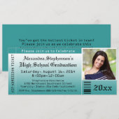 Invitations de tickets pour la graduation photo tu (Devant / Derrière)