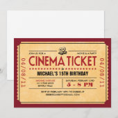 Invitations de tickets Retro Movie (Devant / Derrière)