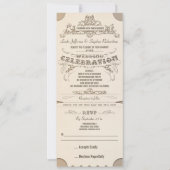 Invitations de tickets typographiques mariages ave (Devant)
