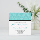 Invitations de Tiffany Turquoise Mariage damassé (Debout devant)