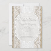 Invitations de toile blanches de Fête de la mariée (Devant)