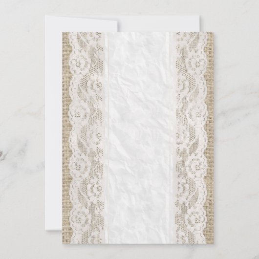 Invitations de toile blanches de Fête de la mariée (Dos)