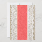 Invitations de toile rouges de Fête de la mariée (Dos)