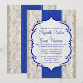 Invitations de toile vintages de mariage de toile (Devant / Derrière)
