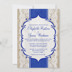 Invitations de toile vintages de mariage de toile