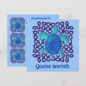 Invitations de tortue bleue (Devant / Derrière)