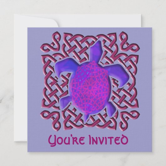 Invitations de tortue celte pourpre (Devant)