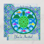 Invitations de tortues de mer vertes (Devant / Derrière)