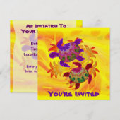 Invitations de tortues flammées (Devant / Derrière)