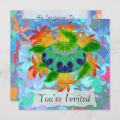 Invitations de tortues flammées (Devant / Derrière)