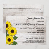 Invitations de tournesols de réunion familiale rus (Devant / Derrière)