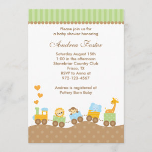Invitations de train animal Jungle