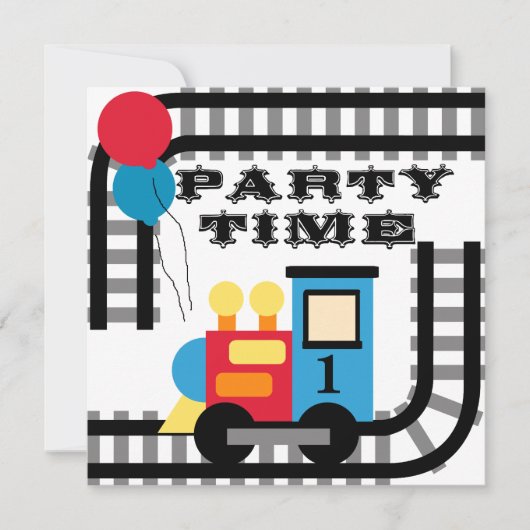 Invitations de train d'anniversaire de l'heure de  (Devant)