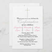 Invitations de triplets roses de confirmation (Devant / Derrière)