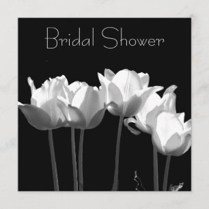 Invitations de tulipes, B&W Bridal Shower