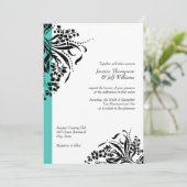 Invitations de turquoise et de mariage de Flourish (Debout devant)