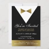 Invitations de Tuxedo Black et Gold| Parti officie (Devant)