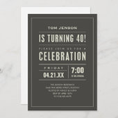 Invitations de type 40e anniversaire (Devant / Derrière)