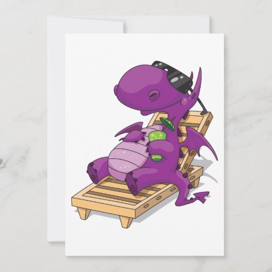 Invitations de vacances Dragon (Devant)