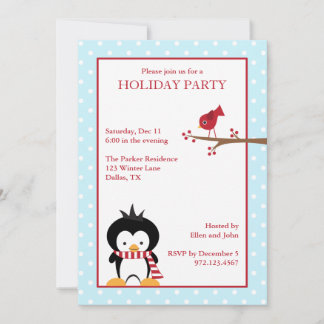 Invitations de vacances Penguin