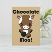 Invitations de vache Moo Kawaii au chocolat (Debout devant)