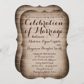 Invitations de vieux Mariage campagnard rustique e (Devant / Derrière)