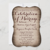 Invitations de vieux Mariage campagnard rustique e (Devant)