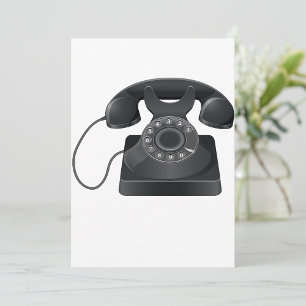 Invitations de vieux téléphone noir